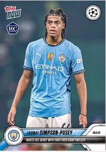 2024 Topps Now  Manchester City - UCL Jahmai Simpson-Pusey Debut RC - Picture 1 of 1