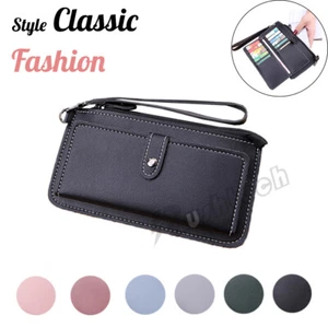 Women Clutch Wallet PU Leather Long Purse Card Holder Phone Bag Case Handbag - Imagen 1 de 31