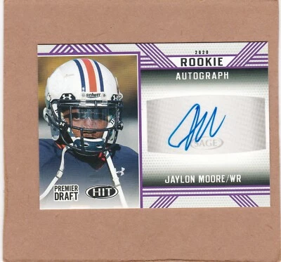 2020 Sage Hit Premier Draft Purple #A35 Jaylon Moore Auto ROOKIE AUTOGRAPH - Image 1 of 2