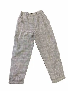 KULIKOSKI Tessuti Braghenti Linen Pants Wide Tapered Leg Trousers Ladies Size 10 - Picture 1 of 9