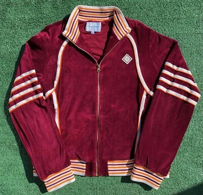 Casablanca Tennis Club Velour Racing Track Jacket Burgundy Men’s Size Large - Image 1 of 4