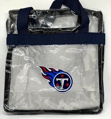 Tennessee Titans NFL Logo Clear Messenger Tote Bag, NWT,  12x11x5" Cover