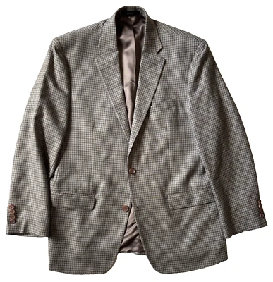 Jaqueta blazer cinza gingham Ralph Lauren lã seda linho terno esportivo casaco 42 R - Imagem 1 de 4