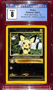 CGC 8 1999 Star Pokemon Wizards of the Coast Black Promos Pichu #35 - Picture 1 of 2