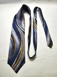 Corbata Christopher Reeve Glenn Close para hombre azul remolinos 100 % seda EE. UU. 58 1/2" - Imagen 1 de 6
