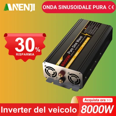 ANENJI 8000W per auto Inverter 220V onda sinusoidale pura LCD Auto Trucks DC12/24/48V