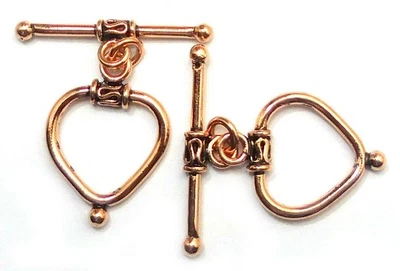3 SET 20X26MM SOLID COPPER BALI TOGGLE CLASP ANTIQUE COPPER 635 ATL-202 - Image 1 of 3