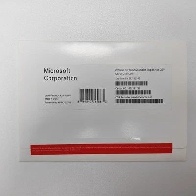 Microsoft Windows Server 2025 Standard DVD Kit Media With Key 16-Core 1PK - Image 1 of 2