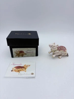 NEW NIB Samantha Pink Blinged Enamel Rat Mouse Trinket Box Objet D’Art Form - Image 1 of 4