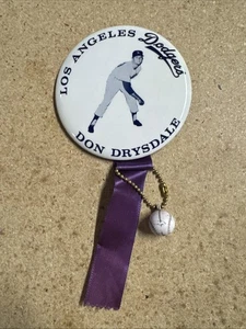 DE COLECCIÓN DODGERS SERIE MUNDIAL DON DRYSDALE 3.5" INSIGNIA BOTÓN PINBACK PIN BÉISBOL - Imagen 1 de 2