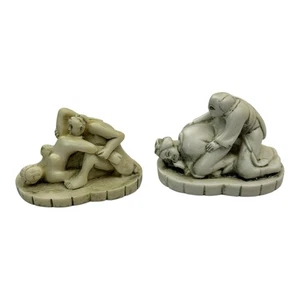 SET OF 2 - Vintage Japanese Erotic Resin Figures 2” - Picture 1 of 18