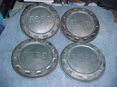 Ford 61-66 F100 Truck Bottle Cap Dog Dish Bowl Hubcap SET 9.5" Driver Slum Caps - Image 1 of 3