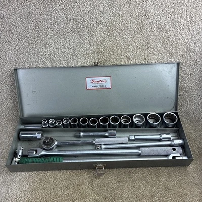 Dayton 1/2” Metric/SAE Ratchet/Socket Set 22pcs.Original Box Good Condition - Image 1 of 4