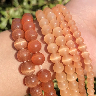 Cuentas de piedra ojo de gato para hágalo usted mismo joyería mujeres redondas ópalo espaciador cuentas sueltas 15 pulgadas Foto 1 de 4