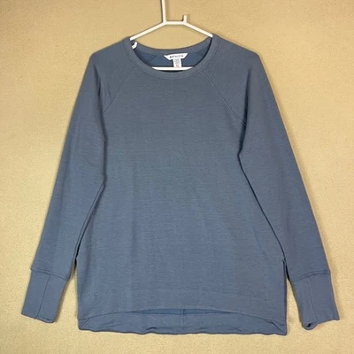 Sudadera Pullover Athleta Azul Montaña Rusa Lujo Manga Raglán Mujer ST Foto 1 de 4