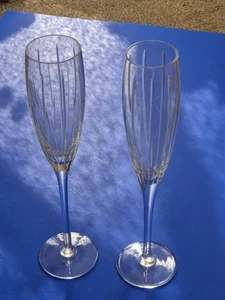 Pair mapping & Webb large champagne flutes unboxed signed bases - Picture 1 of 16