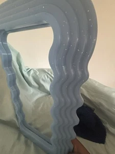 Large Mid-Century Mod Gold Sunburst Wall Mirror Wavy Rays Glam Accent Statement - Picture 1 of 5