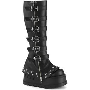 Pleaser Demonia 4" Wedge Pf Knee High Boots Adult Women Shoes Stomp/223 - Picture 1 of 6
