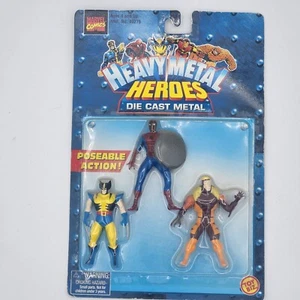 Marvel Heavymetal Heroes Die Cast Metal - Spiderman, Wolverine, Sabretooth - Picture 1 of 2