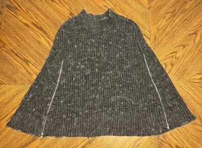 Poncho con Capa FRENCH CONNECTION Mezcla Alpaca Para Mujer Talla XS Suave Acogedor Abrigo Gris Foto 1 de 4