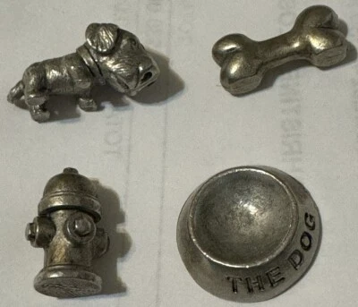 Fichas Monopoly The Dog 4 piezas / perro, hueso, cuenco, hidrógeno de incendios. Foto 1 de 4