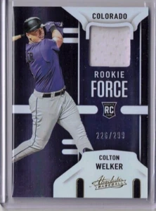 2022 Panini Absolute Rookie Force Patch Colton Welker #'D/299 COLORADO ROCKIES - Picture 1 of 2