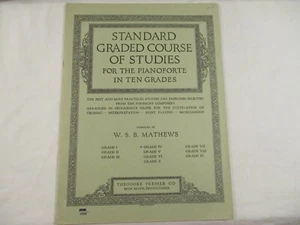 Graded Course Studies Pianoforte Grade IV Vintage Piano Sheet Music Mathews - Picture 1 of 7
