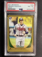 2011 Bowman #205 Freddie Freeman Gold Rookie Card PSA 8! Dodgers! Braves!