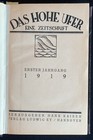 DAS  HOHE  UFER   MIT  ORIGINALGRAPHIK   1.  JAHRGANG   KOMPLETT  1919