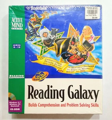 Broderbund Reading Galaxy Software Sealed Big Box Windows and Macintosh CD-ROM - Image 1 of 4