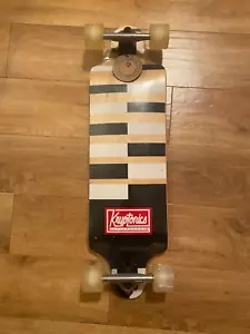 Kryptonics Longboard Downhill Cutaway Holz Skateboard 32" Schachbrett Dropdown - Bild 1 von 4