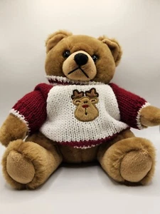 Hard Rock Cafe Teddy Bear Plush Stuffed Animal Sweater Moose White Red - Bild 1 von 5