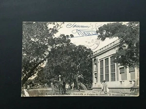 Carte Postale Ancienne Animée de 1908 SENEGAL - DAKAR Palais de Justice et Bd - Picture 1 of 2