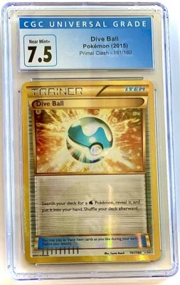 Dive Ball 161/160 CGC 7.5 Near Mint+ Secret Rare Pokémon Card 2015 Primal Clash - Image 1 of 2