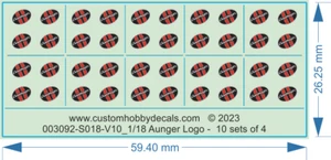 Aunger Logo - 10 sets of 4 - 1/18 - Water Decal - Picture 1 of 2