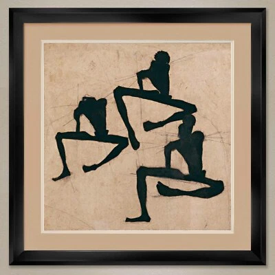 35W"x35H": THREE MALE NUDE by EGON SCHIELE - DOUBLE MATTE, GLASS AND FRAME - Imagem 1 de 4