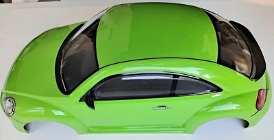 1/10 VW New Beetle 185mm Prefinished Green RC Car Body Decal / Spoiler / Mirrors - Image 1 of 4