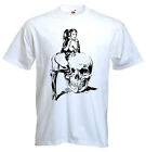 Crâne Fille T-Shirt - Gothique Horreur Motard Kinky Fétiche - Choix De Couleurs