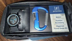 George Herrenuhr Geschenkset Armband Maniküre Schlüsselanhänger Reißverschluss Reisetasche - Bild 1 von 4