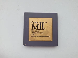 Cyrix MIIv MII-300GP 75Mhz BUS uncommon MIIv vintage CPU GOLD - Afbeelding 1 van 2