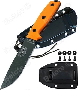 ESEE Model 4 OD Green Serrated Edge Blade W/ Black Molded Sheath 4S-OD NEW L@@K - Picture 1 of 4