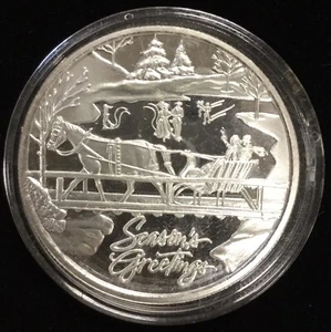 2004 Seasons Greetings Silver Round - 1 Oz .999 **Guaranteed Authentic** - Picture 1 of 2