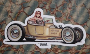 Keith WEESNER DECAL vtg FORD T Roadster Hot Rod FlatHead V8 auto window tool box - Picture 1 of 4