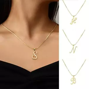 Initial Necklace Sterling Silver Letters 26 Alphabet Jewelry Necklace UK X8K5 - Picture 1 of 37