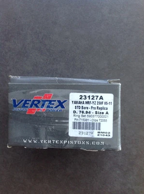 Kit de pistón Vertex estándar 76,94 mm 23127A Yamaha WR250F 2001-14, YZ250F 2005-07 Foto 1 de 2