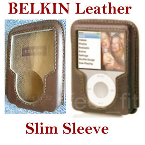 $25 BELKIN Leather Case for Apple IPOD Nano 3G Video 3rd Gen ~ Deep Brown