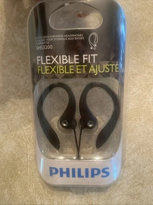 Philips SHS3200 Flexible Earhook Headphones - Black - Image 1 of 2