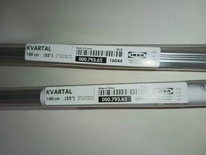 Two IKEA Kvartal Aluminum Curtains Rail Single Track Rail  000.793.62  55" - Picture 1 of 3
