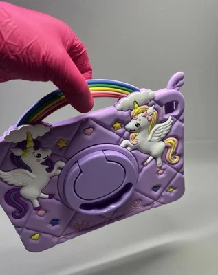 Unicorn Soft Silicone Case Rainbow Cute Cover Stand With Strap for iPad 9.7 Inch - Image 1 of 4