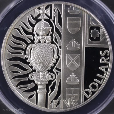 2005 $5 Nueva Zelanda prueba plata 5 dólares ANACS PF 70 DCAM PR camafeo profundo Foto 1 de 4